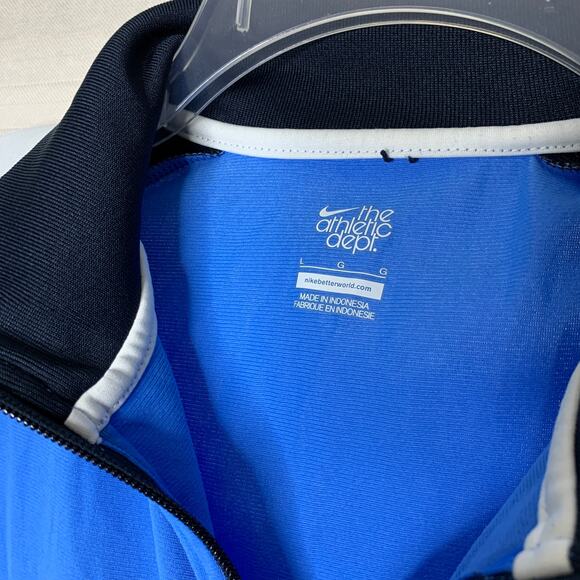 Nike Blue Y2K Full Zip Athletic Sweatshirt Active Stripe Top Large - Picture 4 of 5